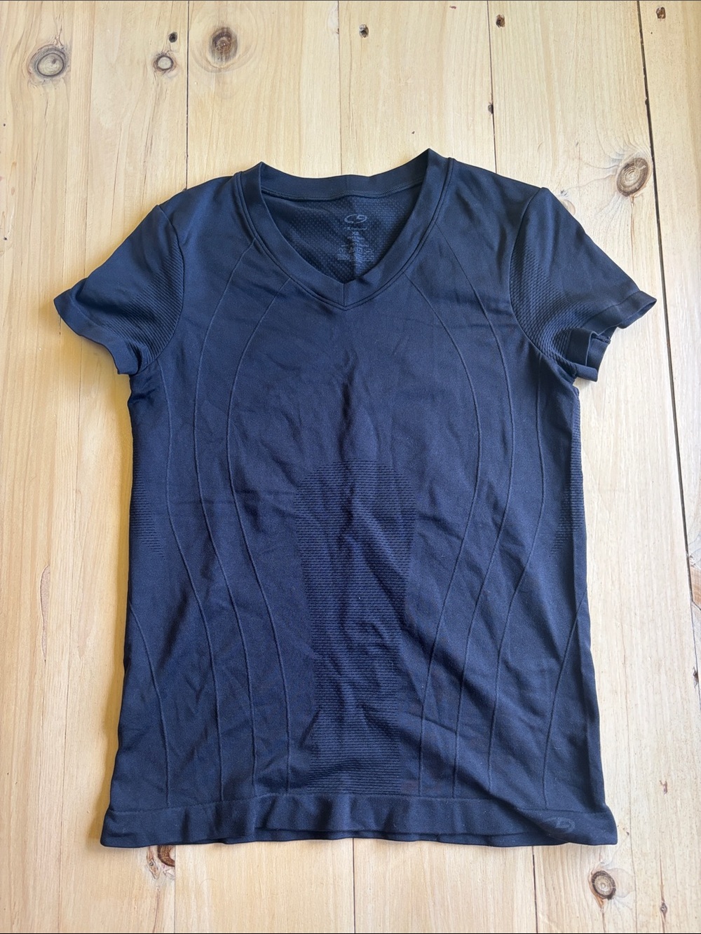 Champion Black V-Neck Short Sleeve Performance Tee